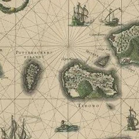 Antique Map of the Maluku Islands by Blaeu, c.1640, close-up 2