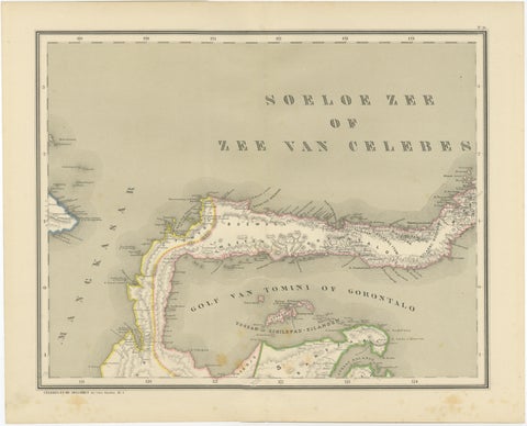 Antique Two-Sheet Map of Celebes Sulawesi, Dornseiffen, Dutch East Indies, 1884, view 2