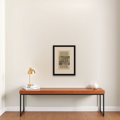 Antique Print of the Attack on the King of Jakarta by Valentijn, 1726, shown framed on a wall, true to size