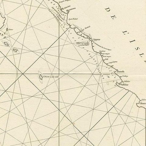 Antique Coastal Map of Sumatra by De La Haye, circa 1780, close-up 2