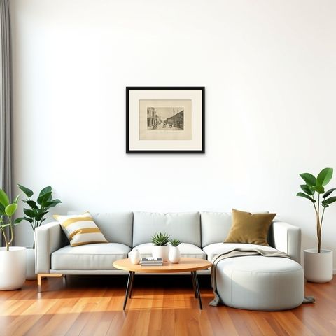 Kesawan Street, Medan, Rare c.1910 Photograph by C.J. Kleingrothe, Indonesia, shown framed in a room, true to size