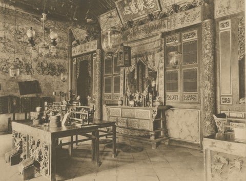 Chinese Temple Interior, Medan, Sumatra, C J Kleingrothe, Dutch East Indies 1910, close-up 2
