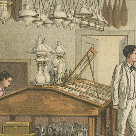 Antique Print of a Store in Batavia 'Indonesia' by M.T.H. Perelaer, 1888, close-up 2