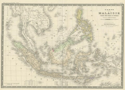 Antique Map of the East Indies by Levasseur, 1875, view 2