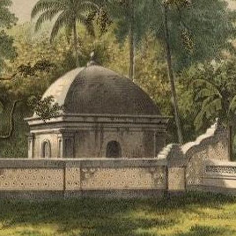 Antique Print of a Cemetery in Bontowala, Makassar, Celebes, Indonesia, 1888, close-up 2