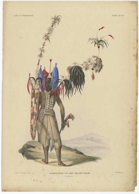 Antique Print with a Native of Solor 'Indonesia' by Temminck, circa 1840, view 3