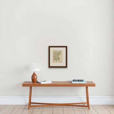 Antique Map of Celebes 'Sulawesi, Indonesia' by Bellin, ciarca 1755, shown framed on a wall, true to size
