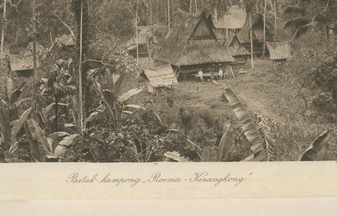 Batak Kampong Village, Sumatra Dutch East Indies, Kleingrothe Photogravure 1900, close-up 1