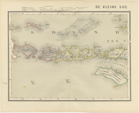 Antique Two-Sheet Map of the Lesser Sunda Islands, Dutch East Indies, 1884, view 2