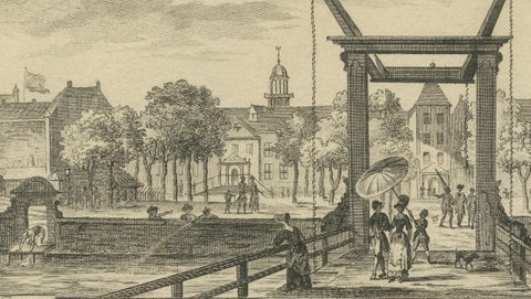 Batavia Market Scenes & Government House, Antique Prints VOC Period, c.1780, close-up 4
