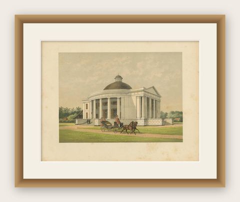 Antique Print of a Residence in Batavia by M.T.H. Perelaer, 1888, shown framed