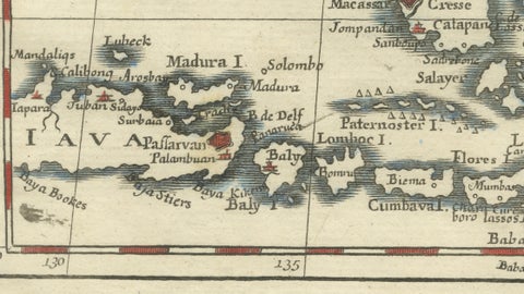Antique Map Philippines, Moluccas, Celebes, Spice Islands, Tirion, c.1738, close-up 6