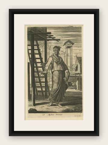 A Mestizo Woman from Ternate, Indonesia, 1744, shown framed