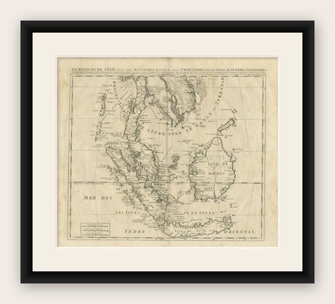 Antique Map of Southeast Asia by Chatelain, c.1732, shown framed