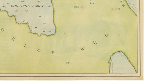 Sabang Bay & Pulau Weh, Antique Dutch Colonial Map of Sumatra, Indonesia, 1910, close-up 2