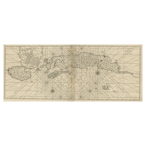 Antique Map of the Moluccas or the Famed Spice Islands of Indonesia, 1724