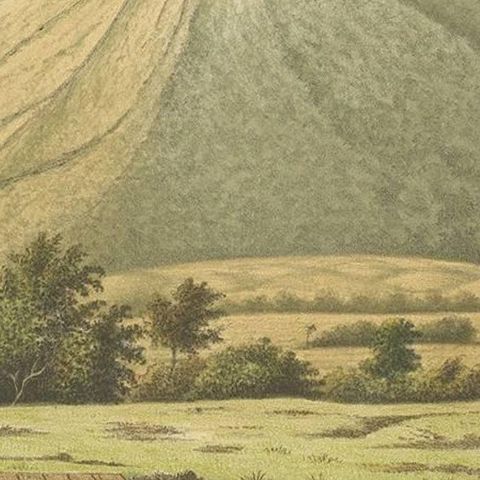 Antique Print of Mount Merapi by M.T.H. Perelaer, 1888, close-up 2