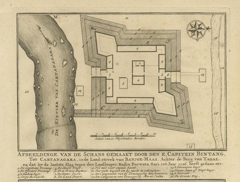 Antique Print of Fortresses in the Banyumas Region by Valentijn, 1726, view 3