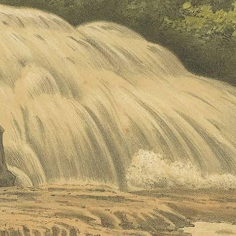 Antique Print of the Bantimurung Waterfall by M.T.H. Perelaer, 1888, close-up 2