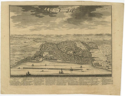 Decorative View of the Indonesian Town of Bantam 'Banten', Java, 1726, view 2