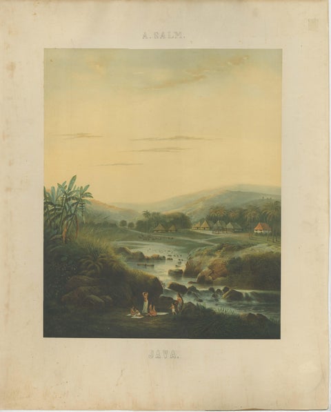 Java Landscapes, Rare Pair of Deluxe Folio Chromolithographs by Salm, 1865-72, view 3