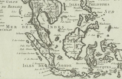 Antique Map of India, the East Indies and the Philippines, close-up 2
