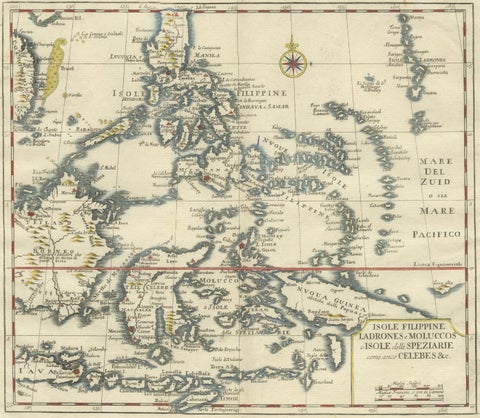 Antique Map Philippines, Moluccas, Celebes, Spice Islands, Tirion, c.1738, close-up 1