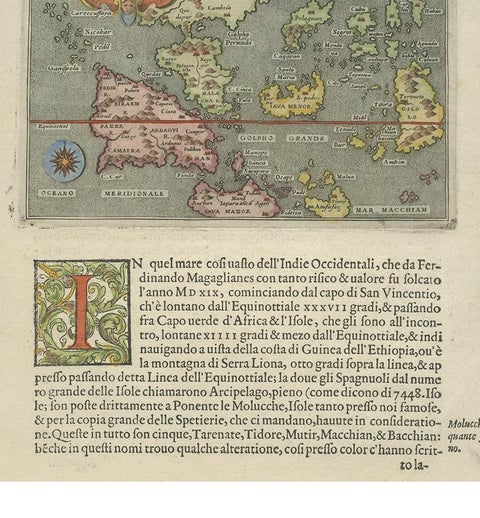 Antique Map of the Moluccas by Porcacchi, circa 1620, view 3