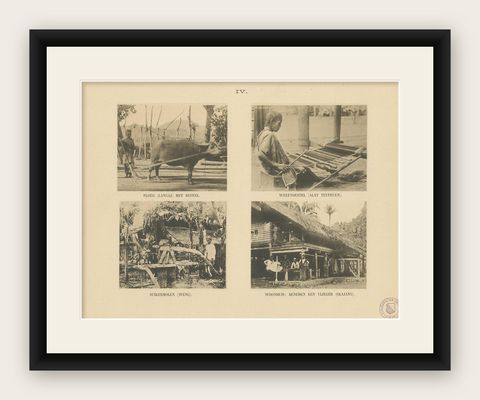 Twelve Prints of Aceh 'Atjeh' Published by E.J. Brill, '1895', shown framed