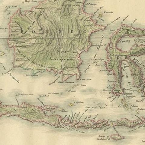 Antique Map of the Dutch East Indies by Van den Bosch '1818', close-up 2