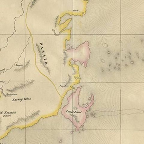 Antique Map of Southeast Borneo by P.M.G. Vandermaelen, 1827, close-up 2