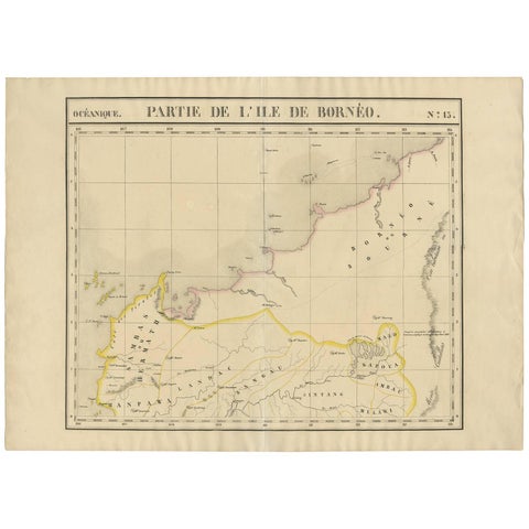 Antique Map of Borneo and Malaysia by P.M.G. Vandermaelen, 1827