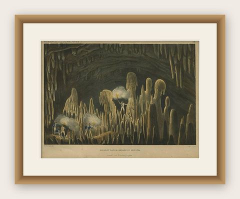 Antique Print with a view of Amboina 'Indonesia' by C.G.C. Reinwardt, shown framed