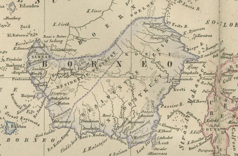 Netherlands East Indies Map with Java Inset, Nieuwe Hand-Atlas, 1876, close-up 3