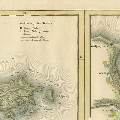 Antique Map of Madura and Surabaya by Van den Bosch, '1818', close-up 1