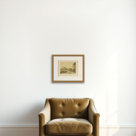 Antique Print of Ngarai Sianok 'Sumatra' by M.T.H. Perelaer, 1888, shown framed on a wall, true to size