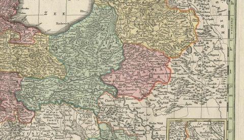 Dutch Republic & East Indies, Belgium Foederatum Map by Seutter, 18th Century, close-up 6