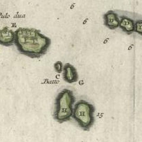Antique Map of Banten Bay, Java, Indonesia, c.1725, close-up 2