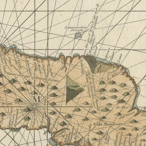 Antique Map of Eastern Seram, Part of the Maluku Island in East Indonesia, 1726, close-up 1