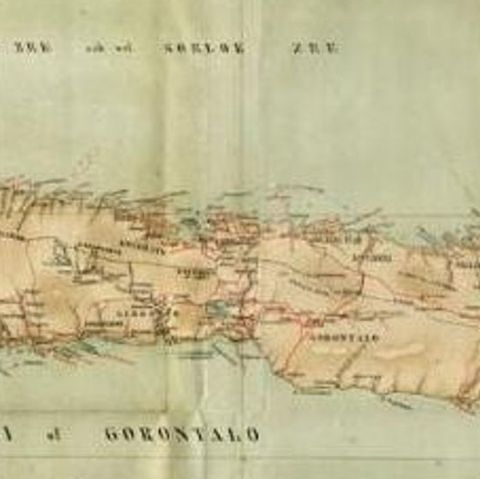 Antique Map of the Gulf of Tomini by Winkler Prins, 1878, close-up 1