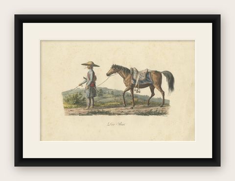 Antique Print of a Civil Servant from Java by Hurter 'circa 1830', shown framed