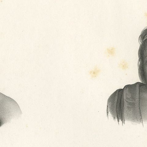 Antique Print of Kayeli People, Buru, Indonesia, 1833, close-up 1