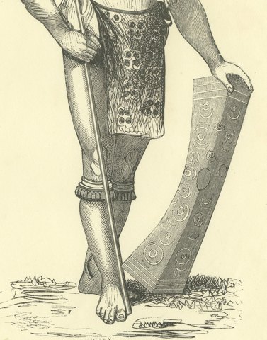 Harfur of Tondano, Antique Wahlen Costume Print, 1843-1844, close-up 2
