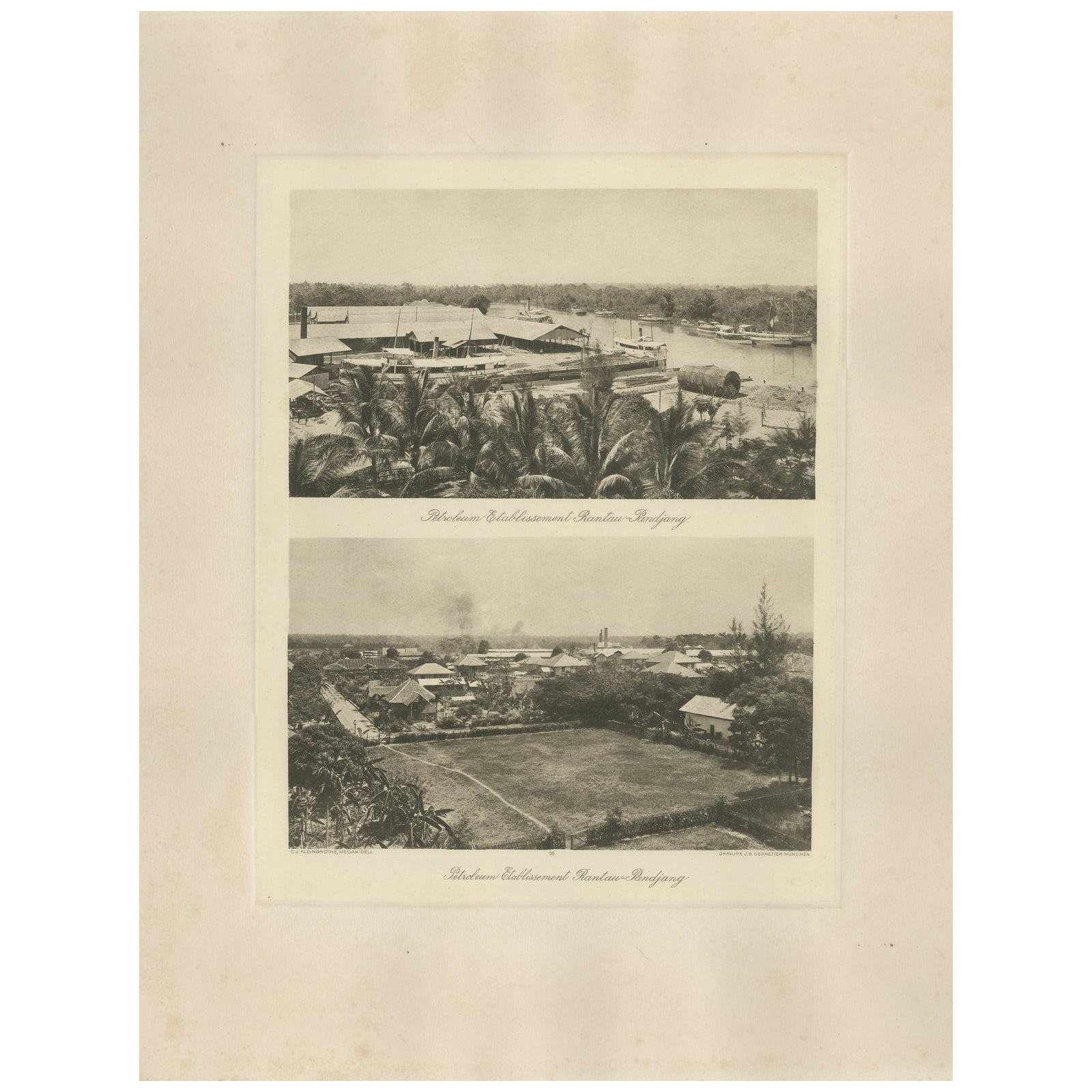 Oil Industry at Rantau-Pandjang, Sumatra, Dutch East Indies, ca.1910