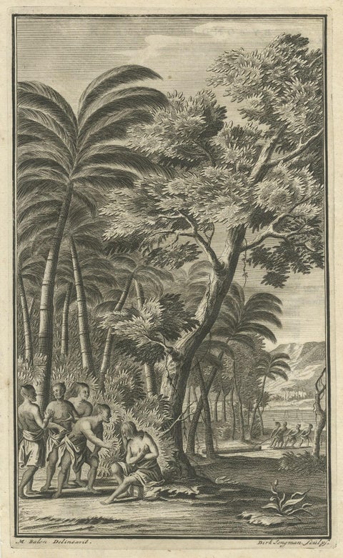 Antique Print of Commander de Graauw by Valentijn, 1726, close-up 1