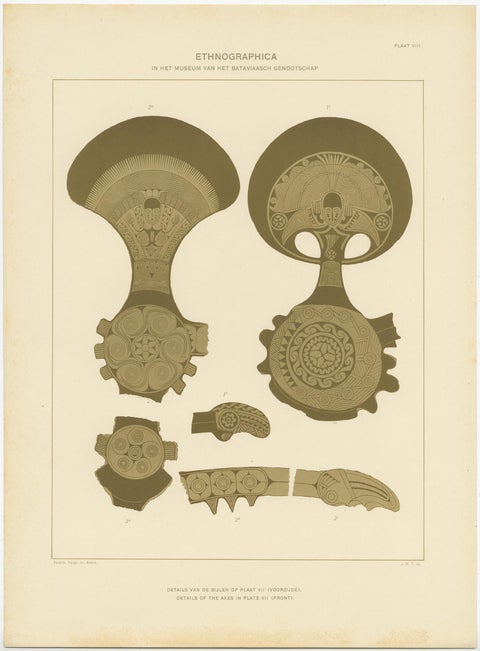 Twelve Prints of Ethnographic Items of Batavia Published by J.W. Teillers '1910', view 9